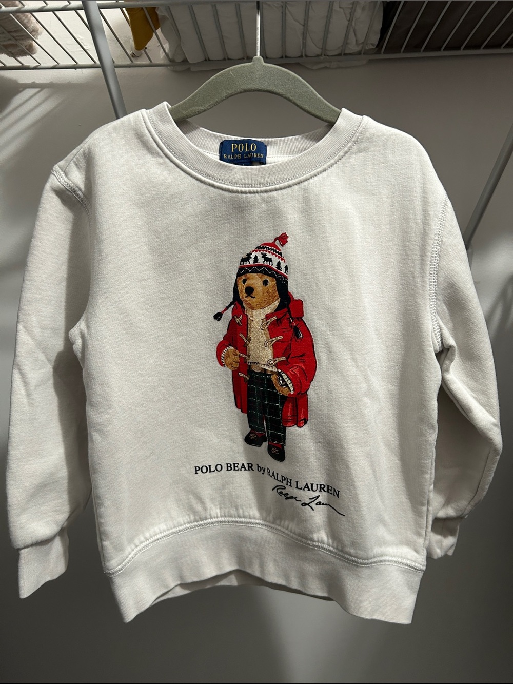 Polo by Ralph Lauren White Kids Sweatshirt with Polo Bear Graphic